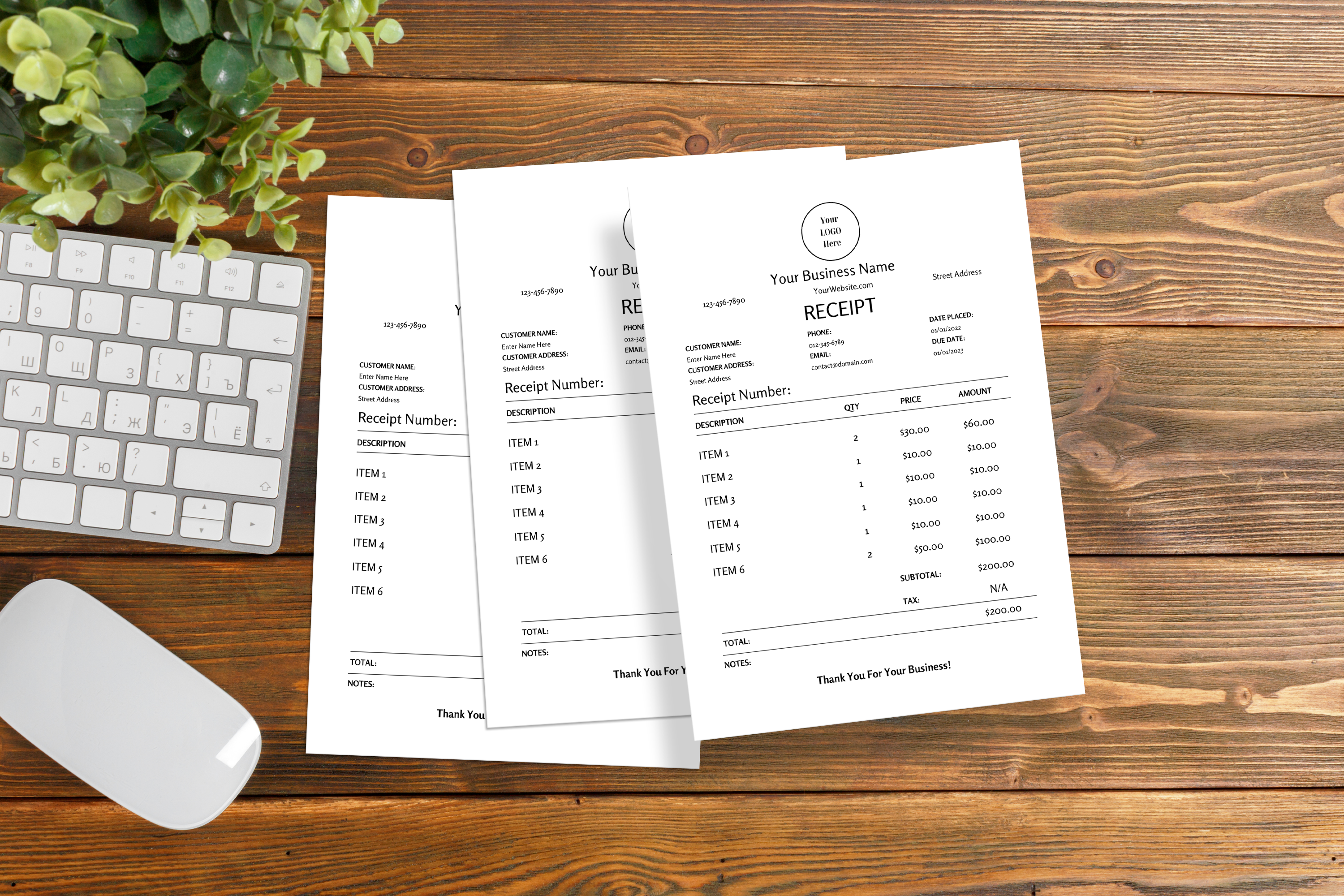 Editable Minimal Receipt Template