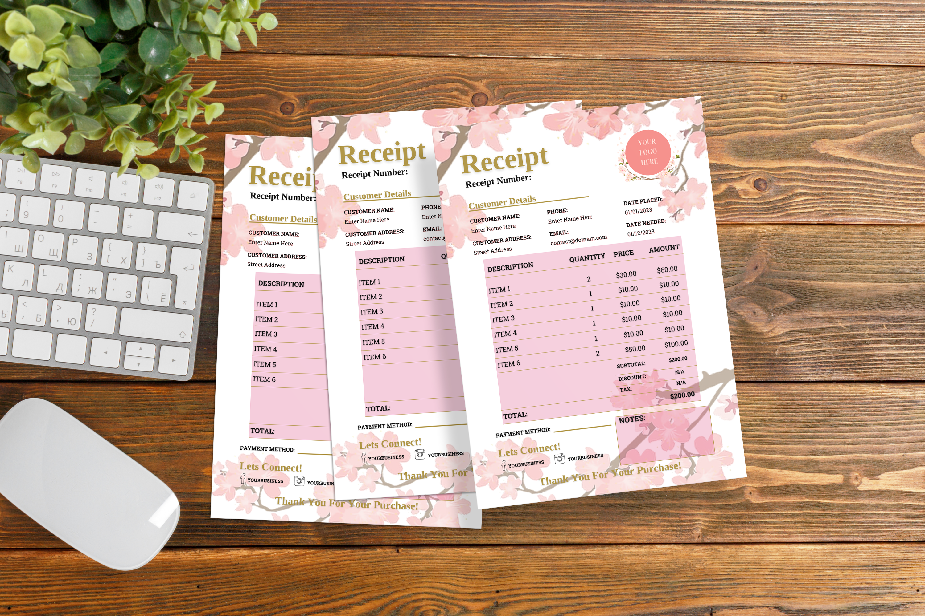 Floral Business Receipt Template