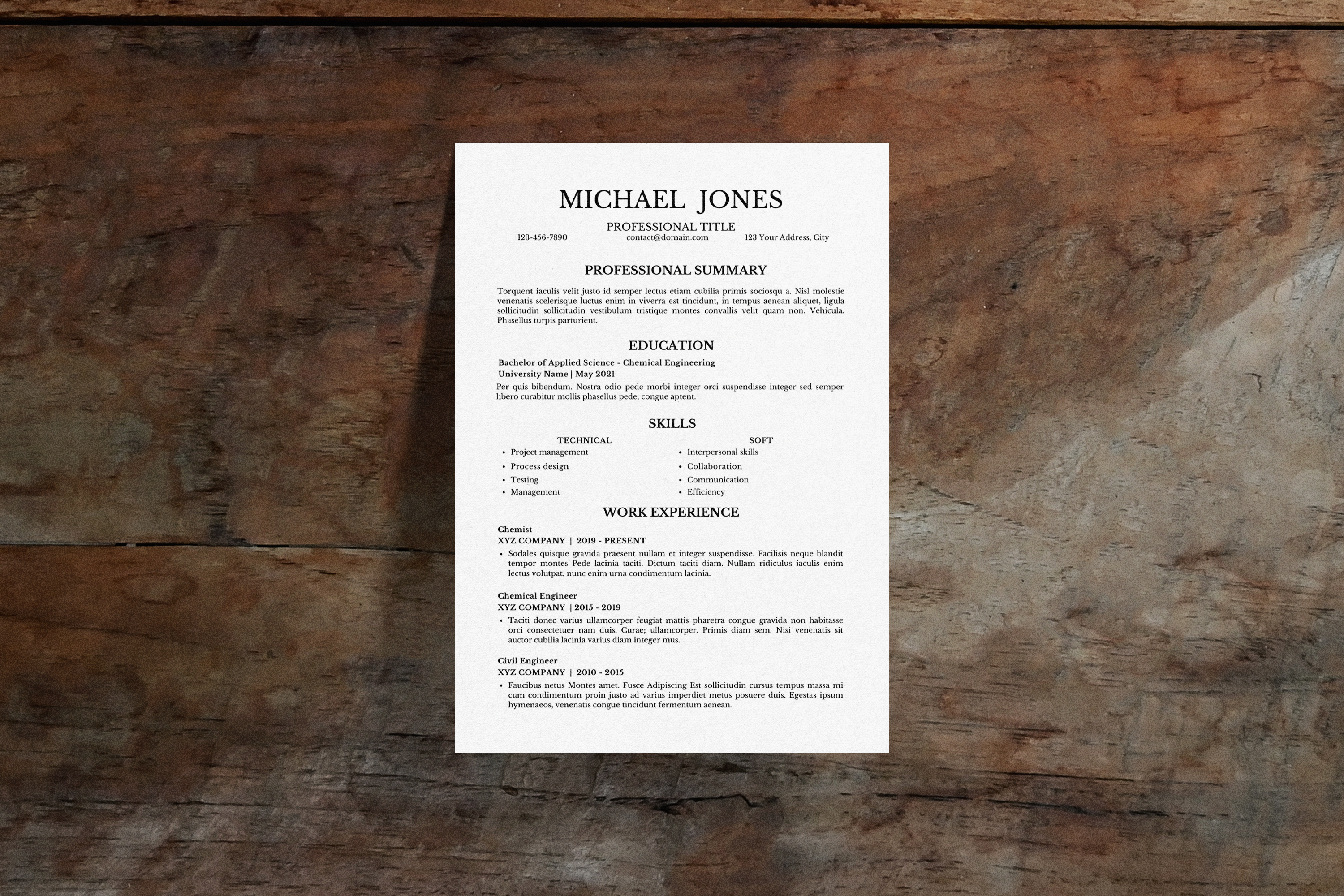Minimal ATS Friendly Resume Template