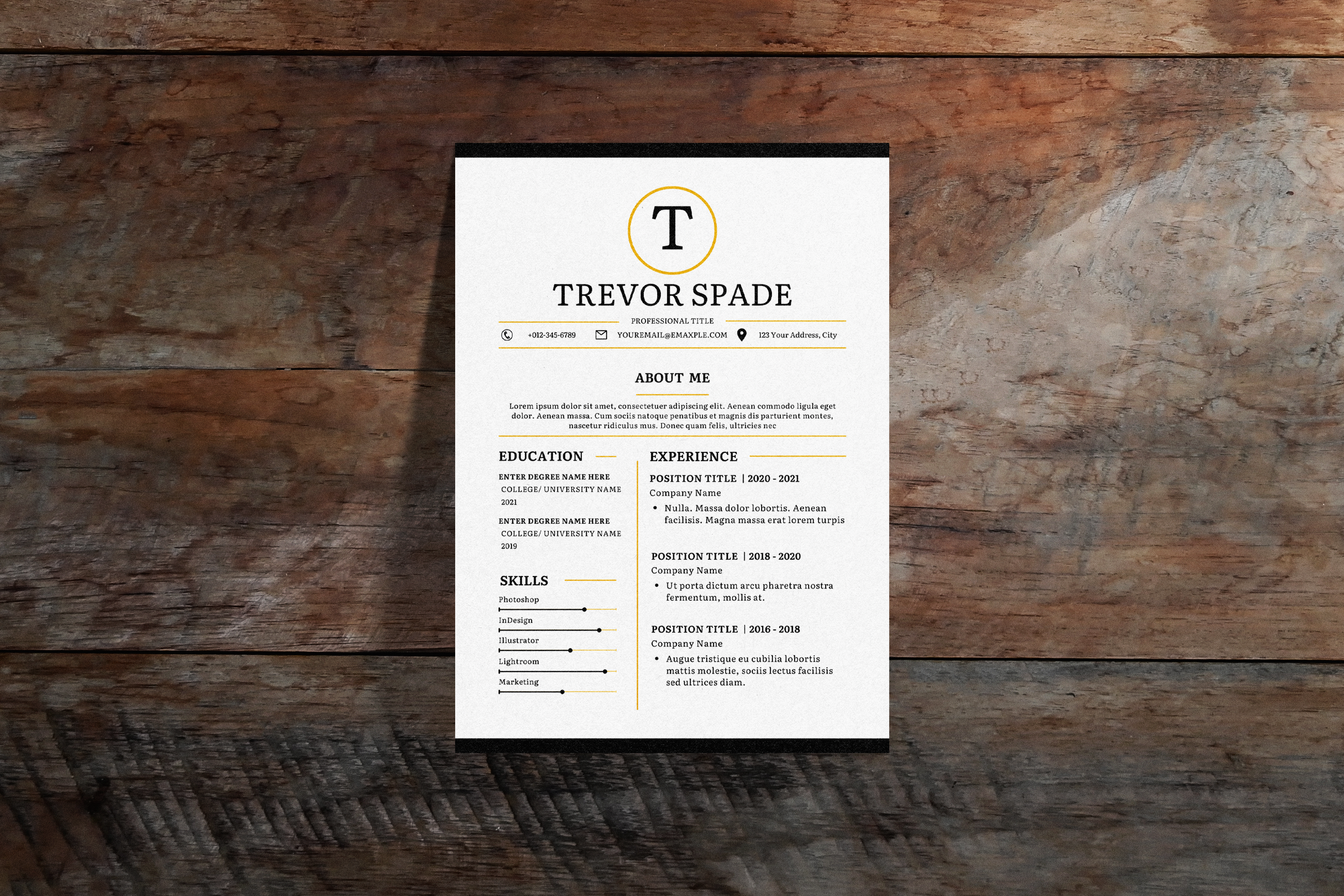 Clean Creative CV Resume Template for Word, Google Docs & Canva