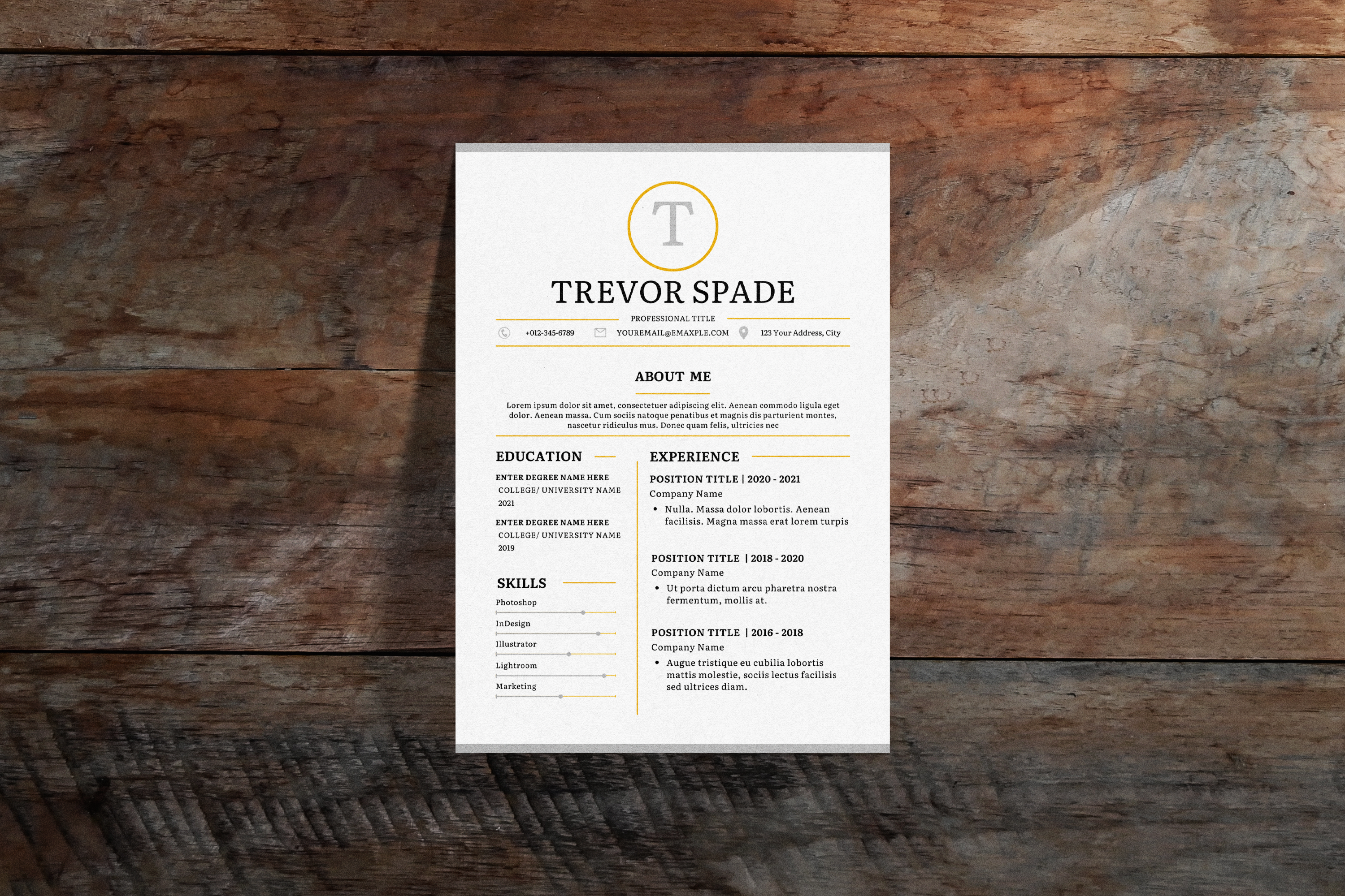 Clean Creative CV Resume Template for Word, Google Docs & Canva