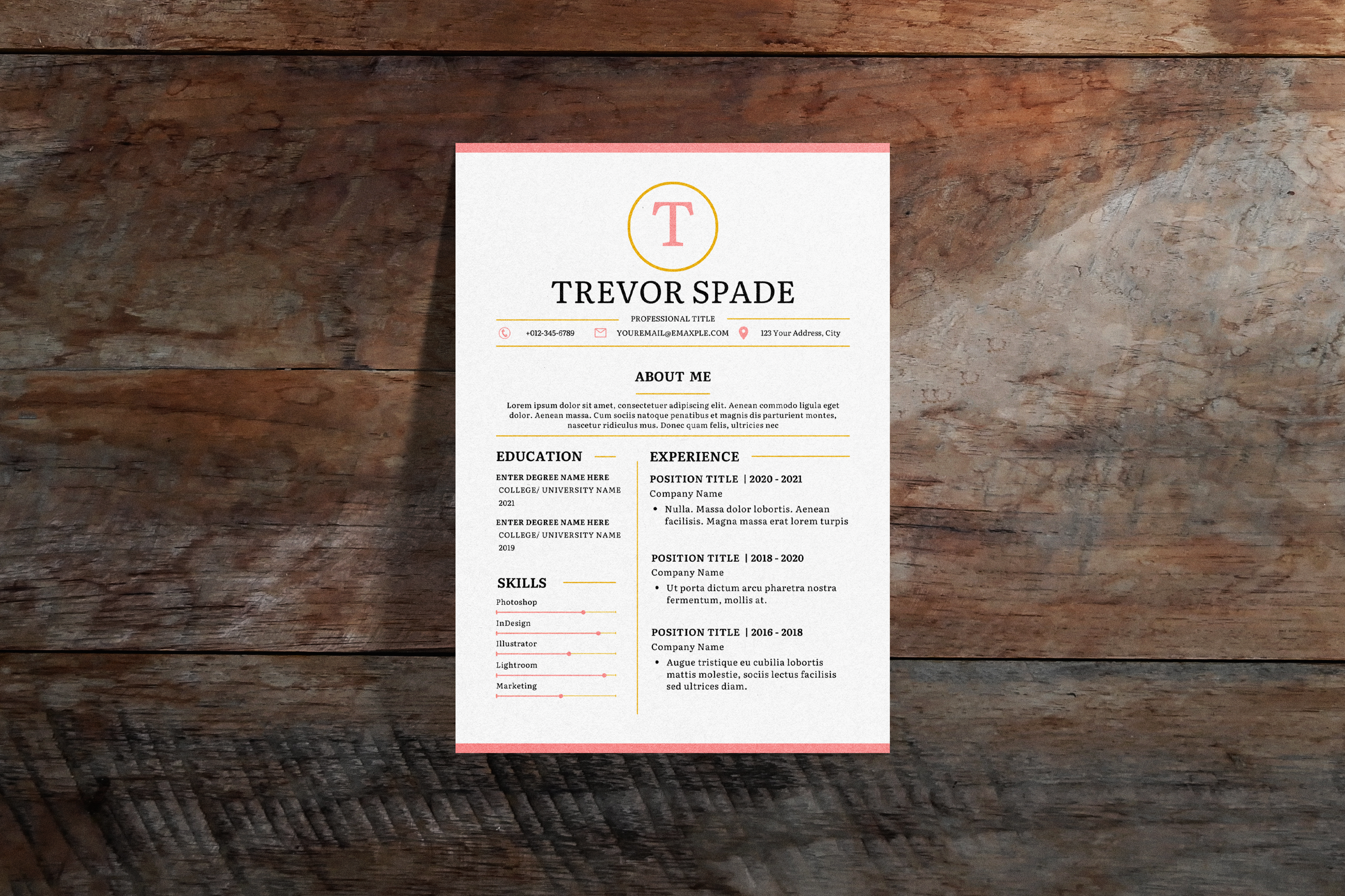 Clean Creative CV Resume Template for Word, Google Docs & Canva