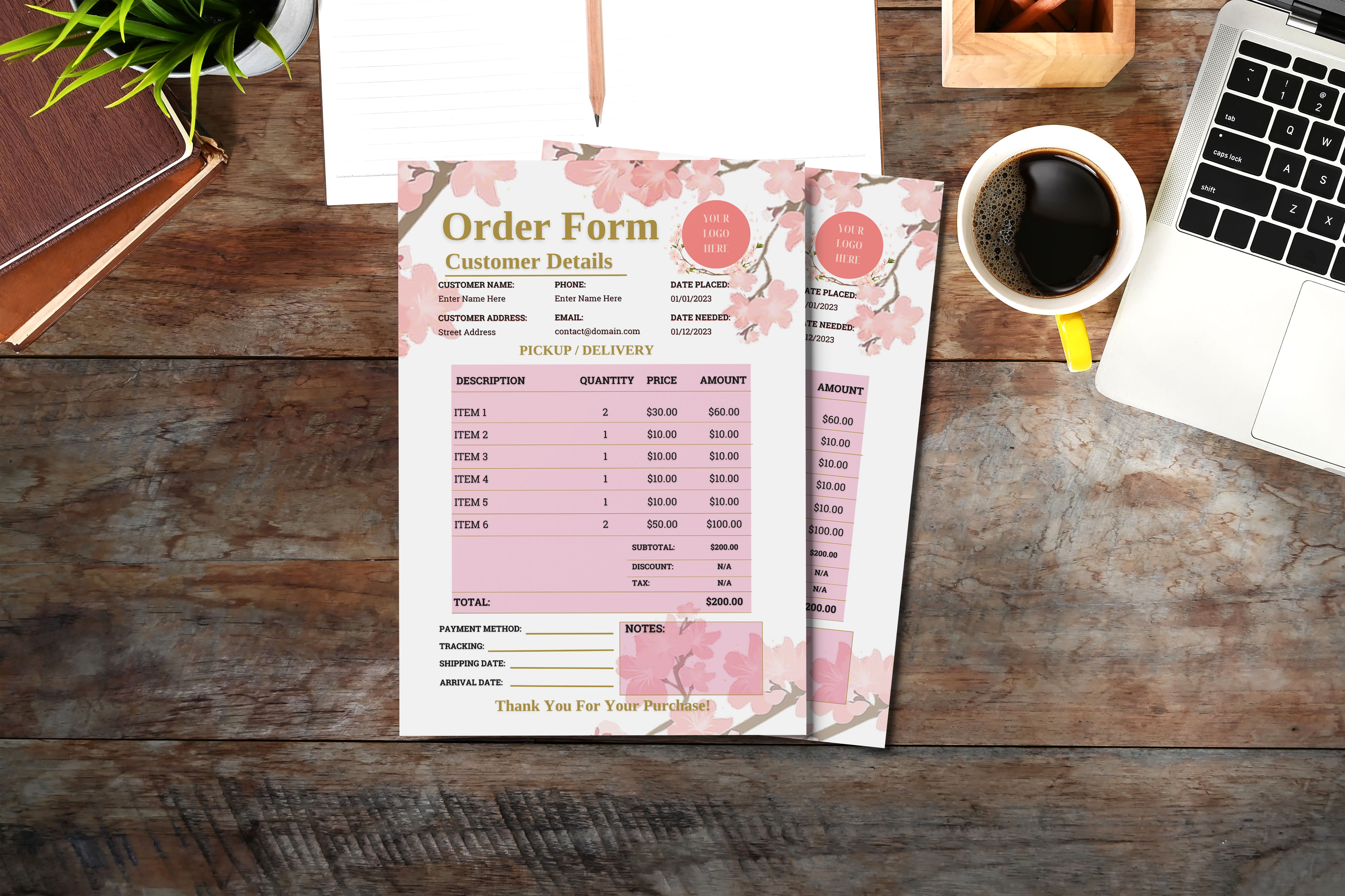 Floral Order Form Template