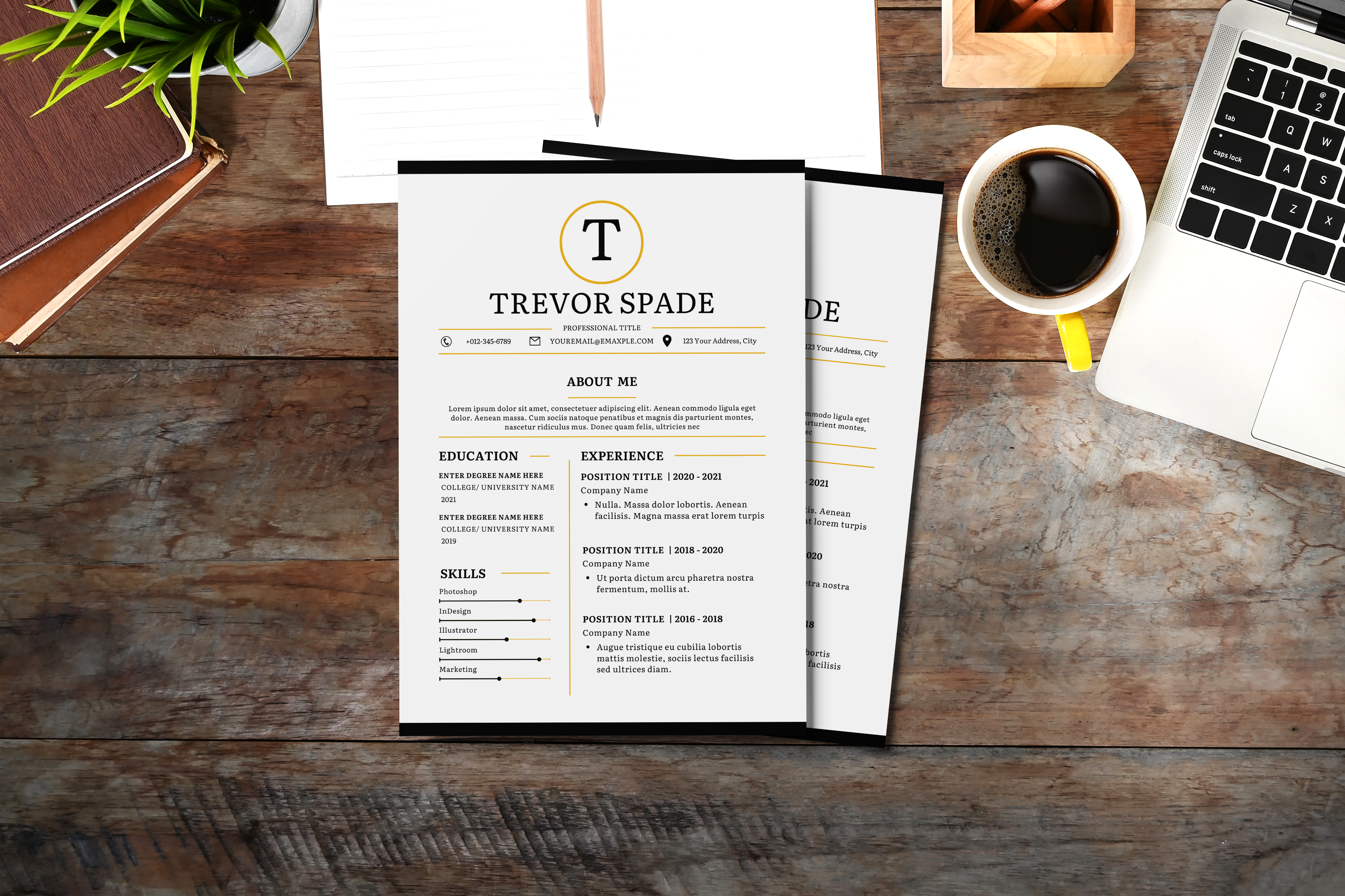 Clean Creative CV Resume Template for Word, Google Docs & Canva