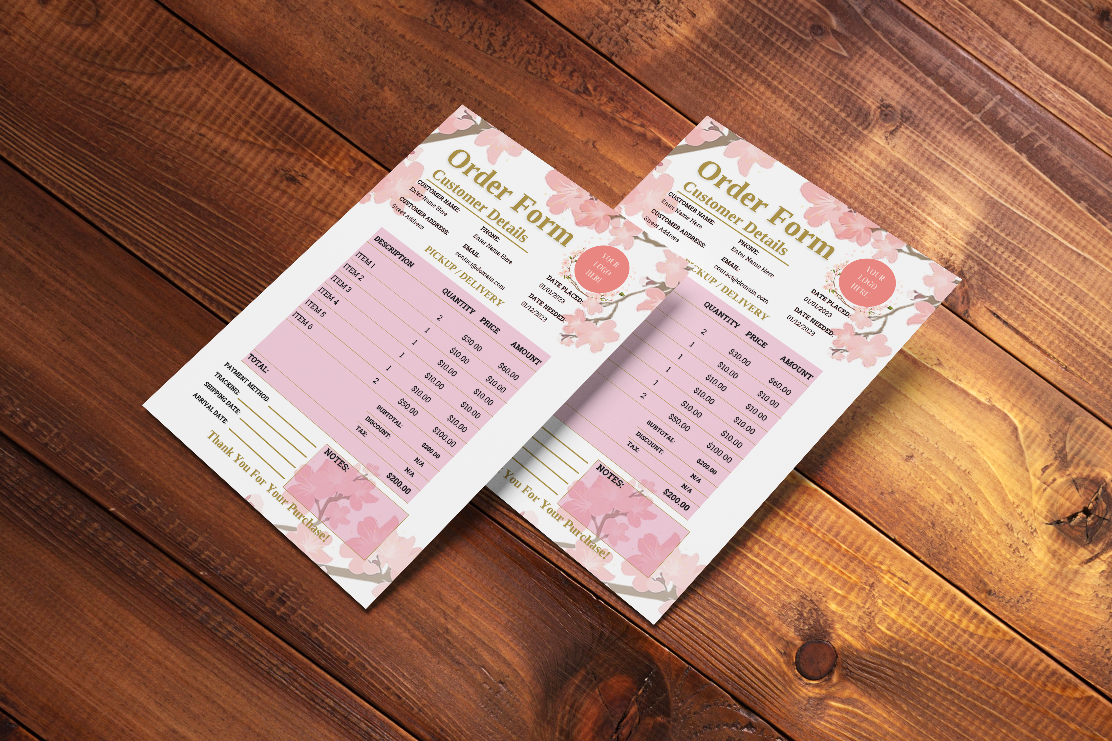 Floral Order Form Template
