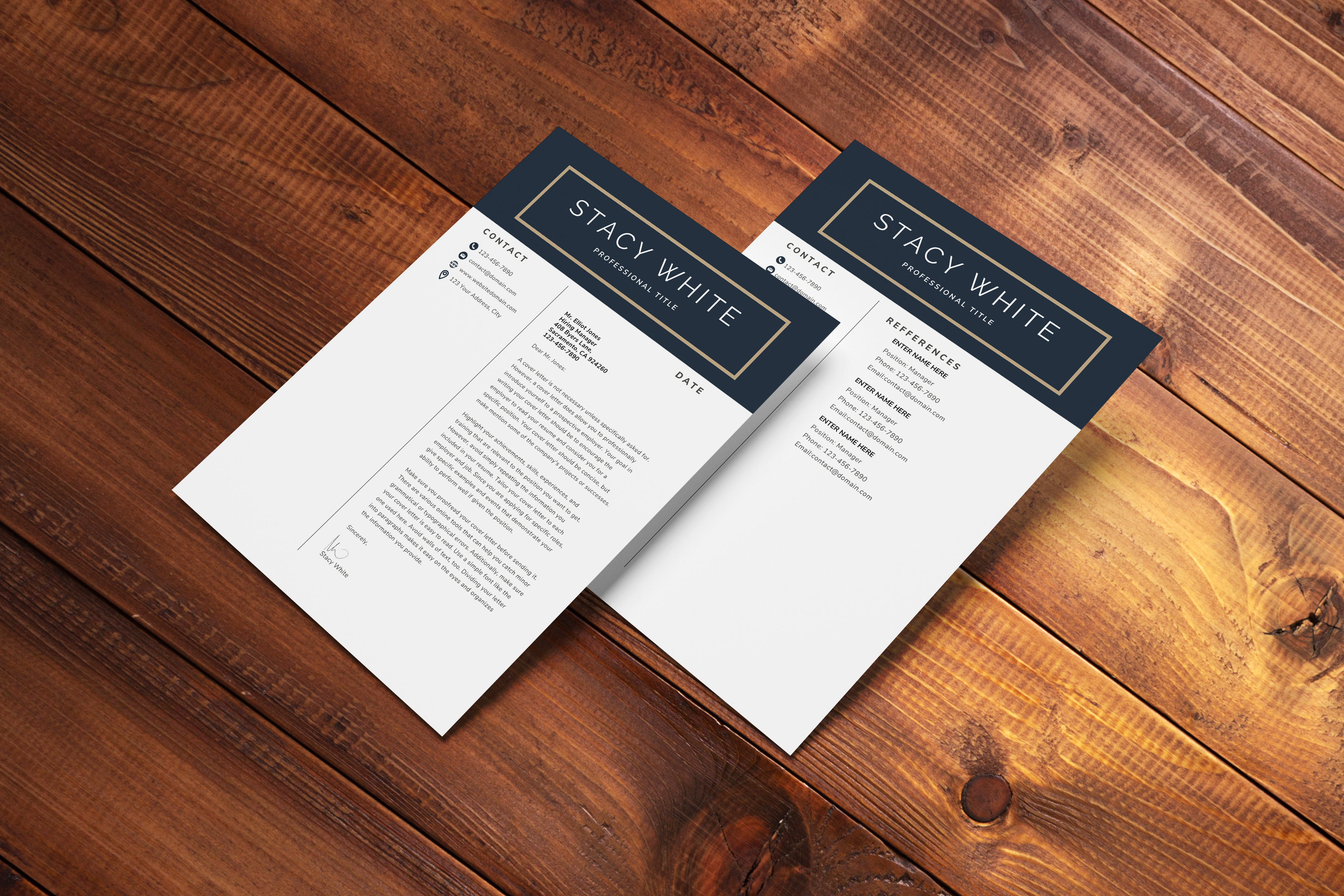 Professional Modern Resume CV Template for Word, Google Docs & Canva