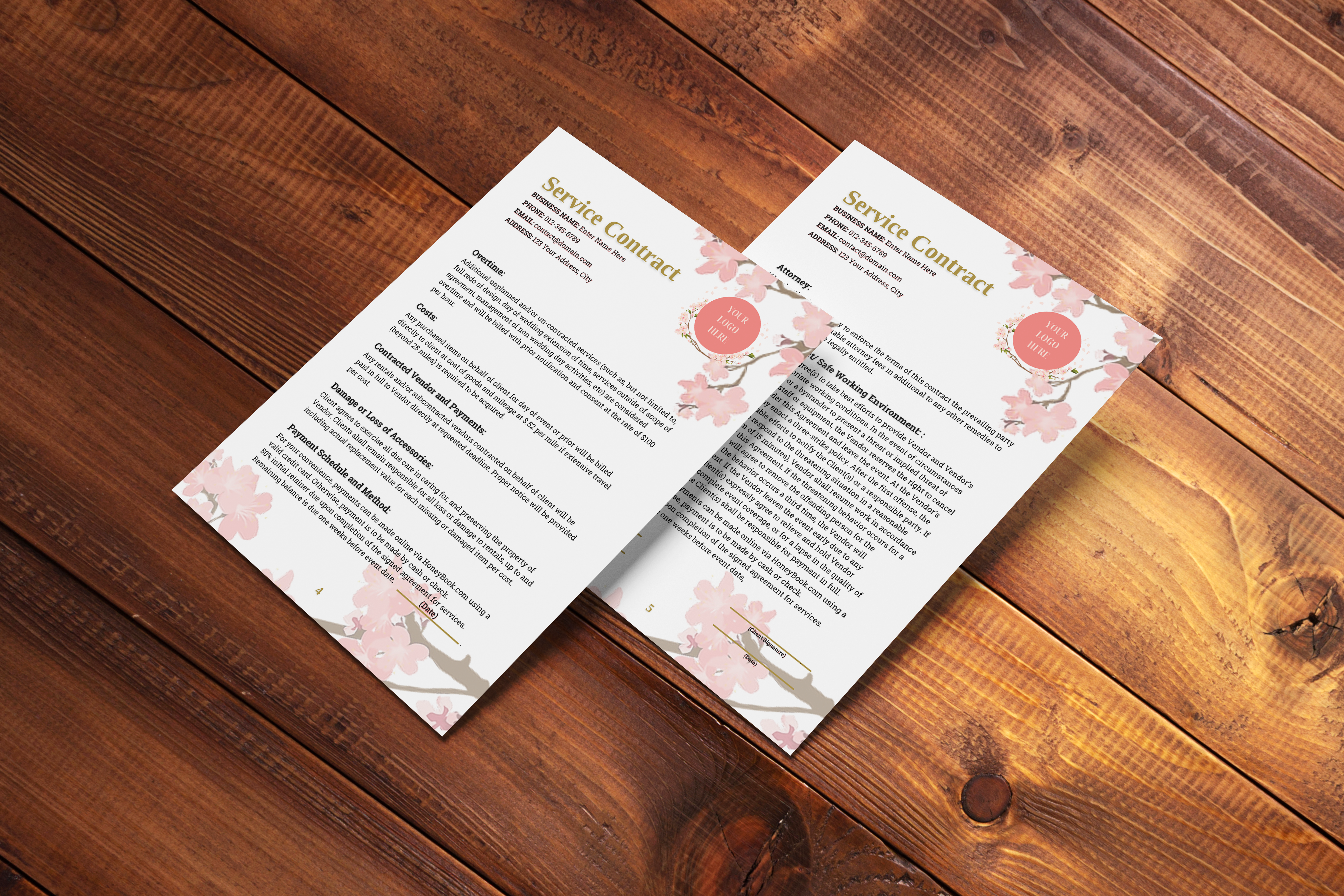 Floral Service Contract Template