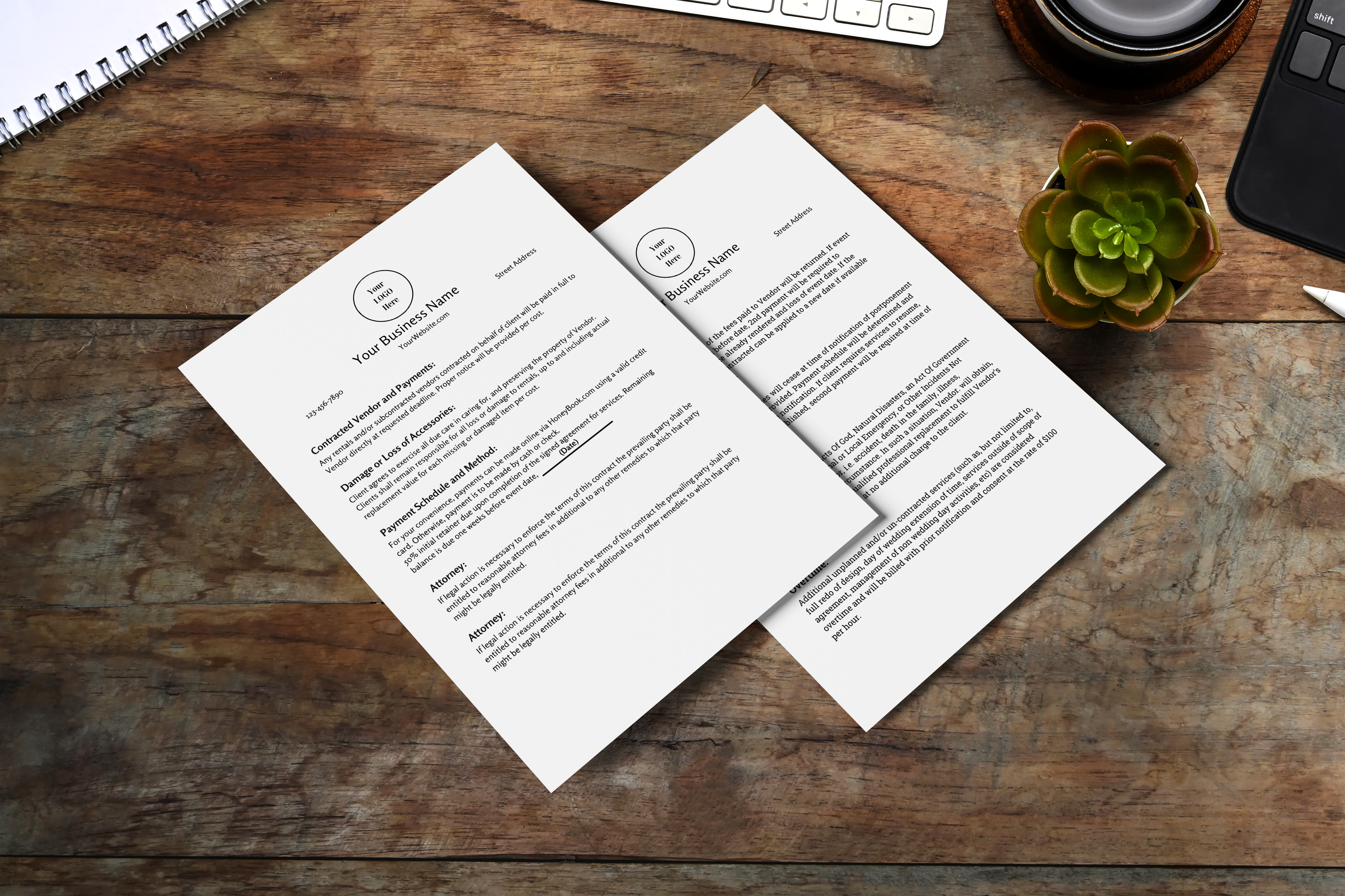 Minimal Service Contract Agreement Template