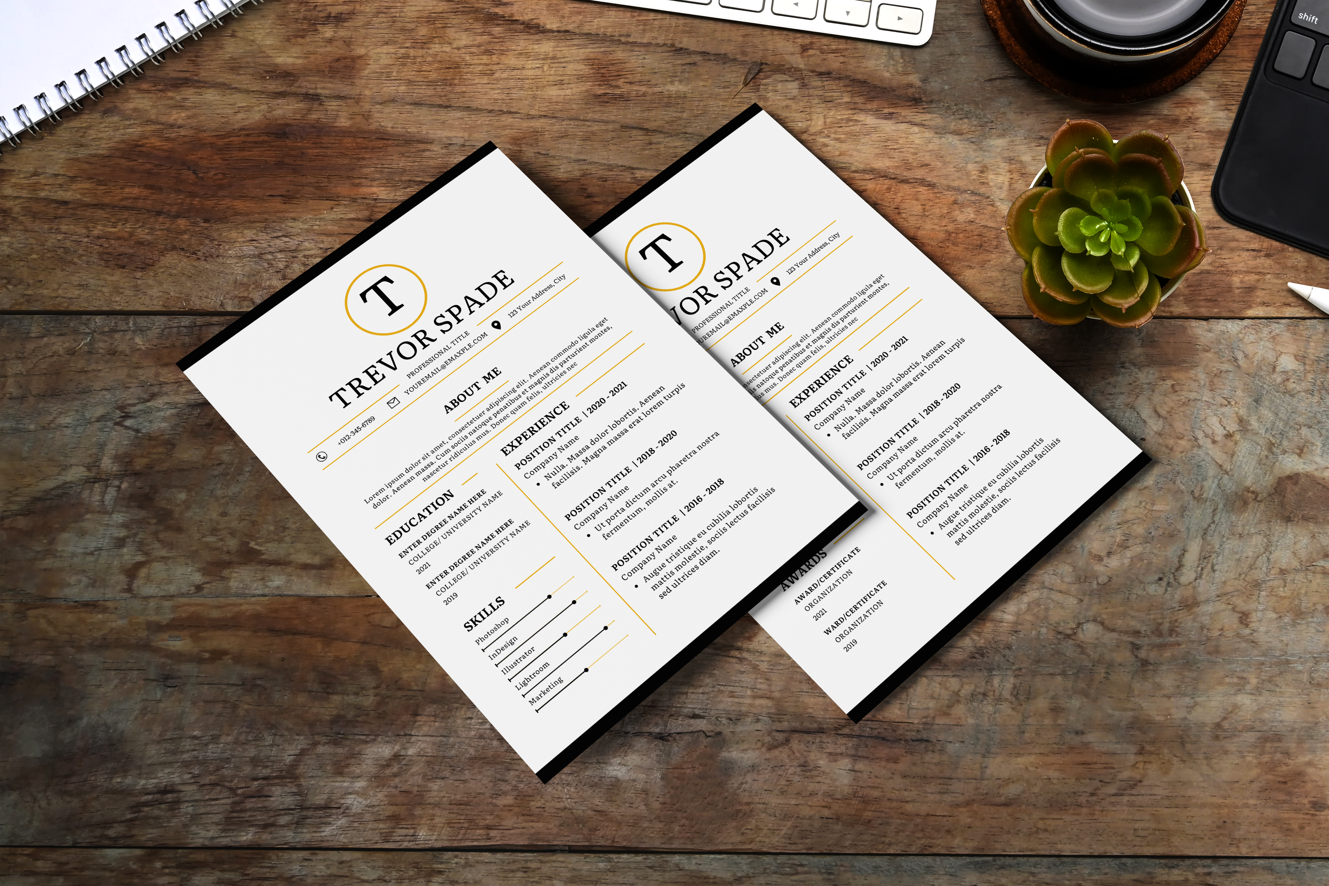 Clean Creative CV Resume Template for Word, Google Docs & Canva