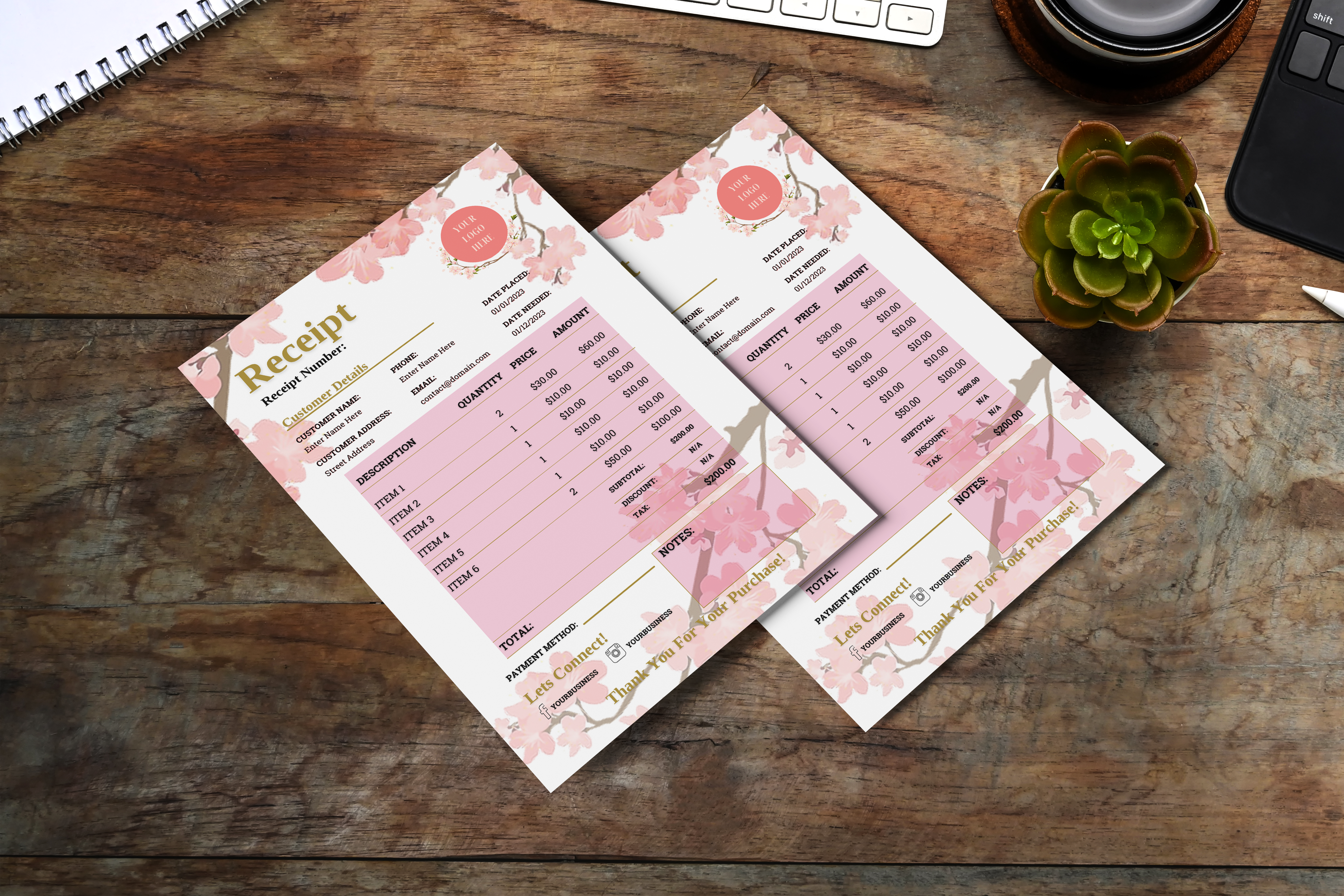 Floral Business Receipt Template