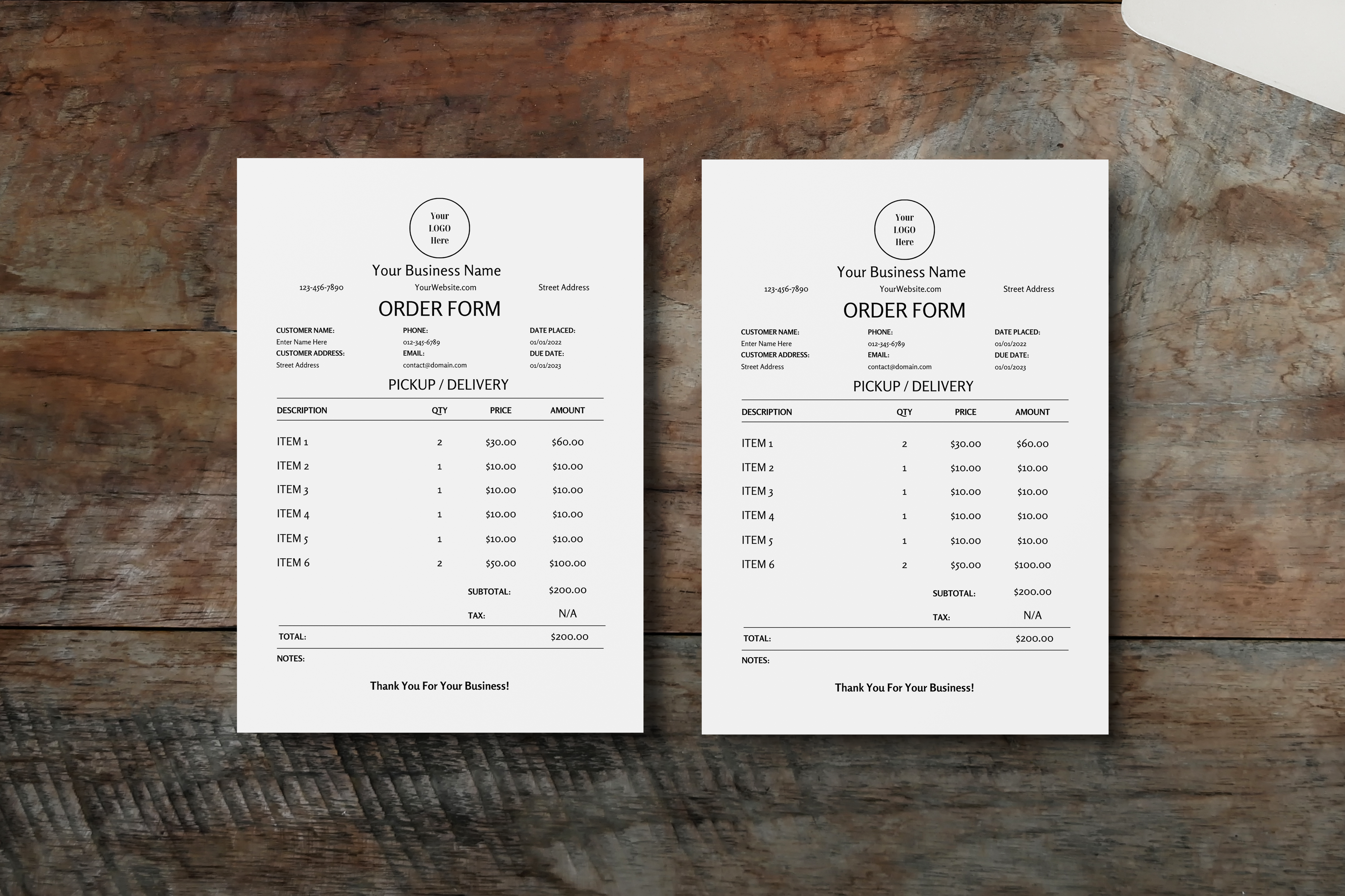 Editable Minimal Price List Template
