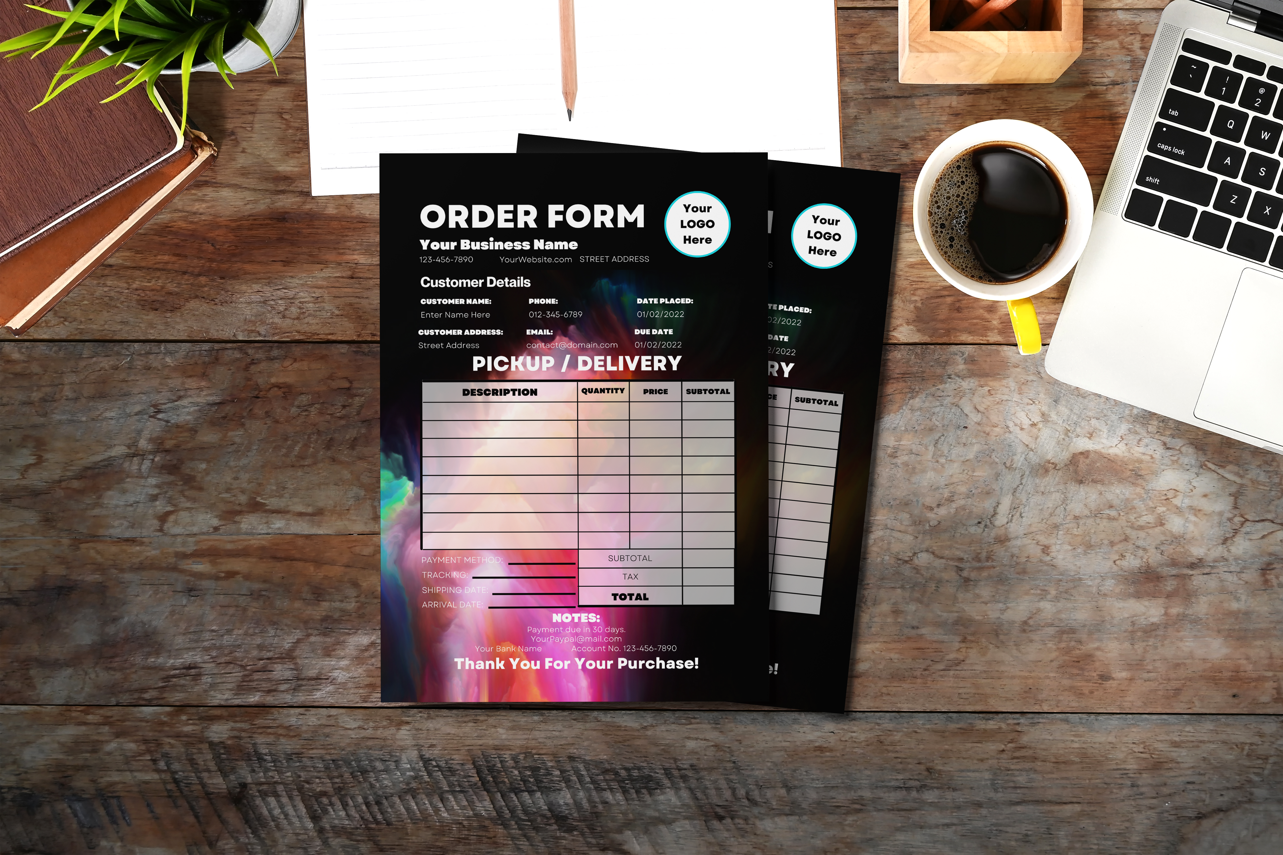 Editable Craft Order Form Template