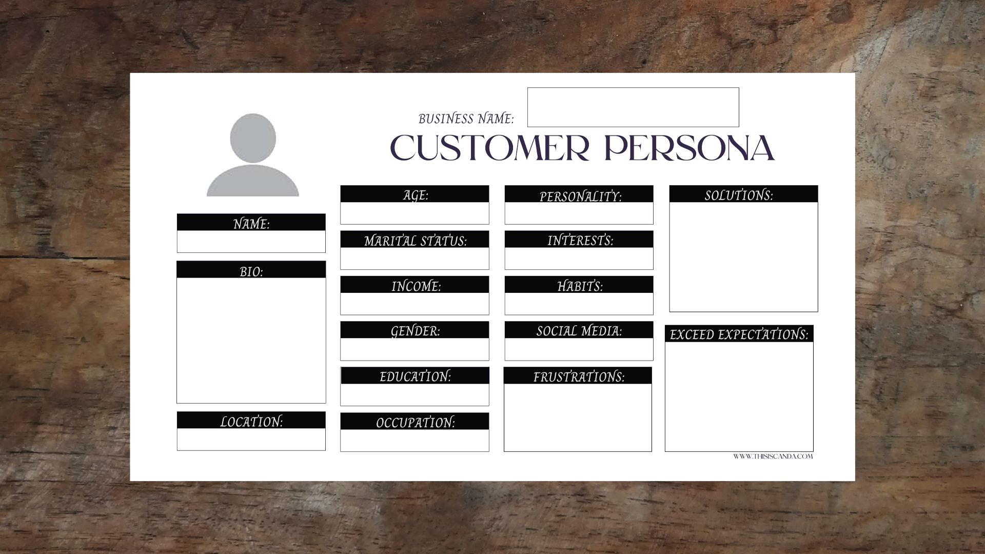 Free Business Customer Persona Template