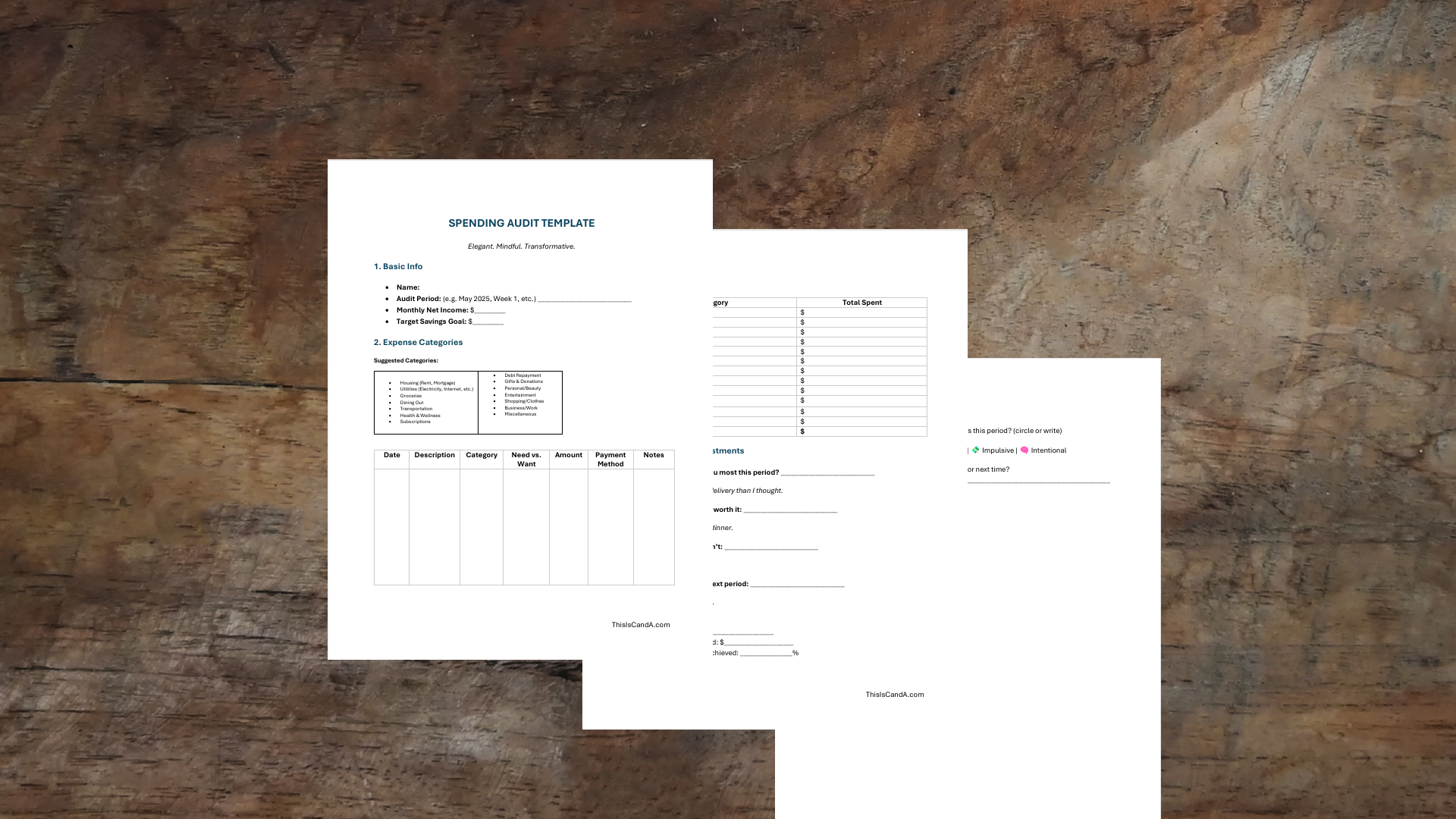 FREE Spending Audit Template