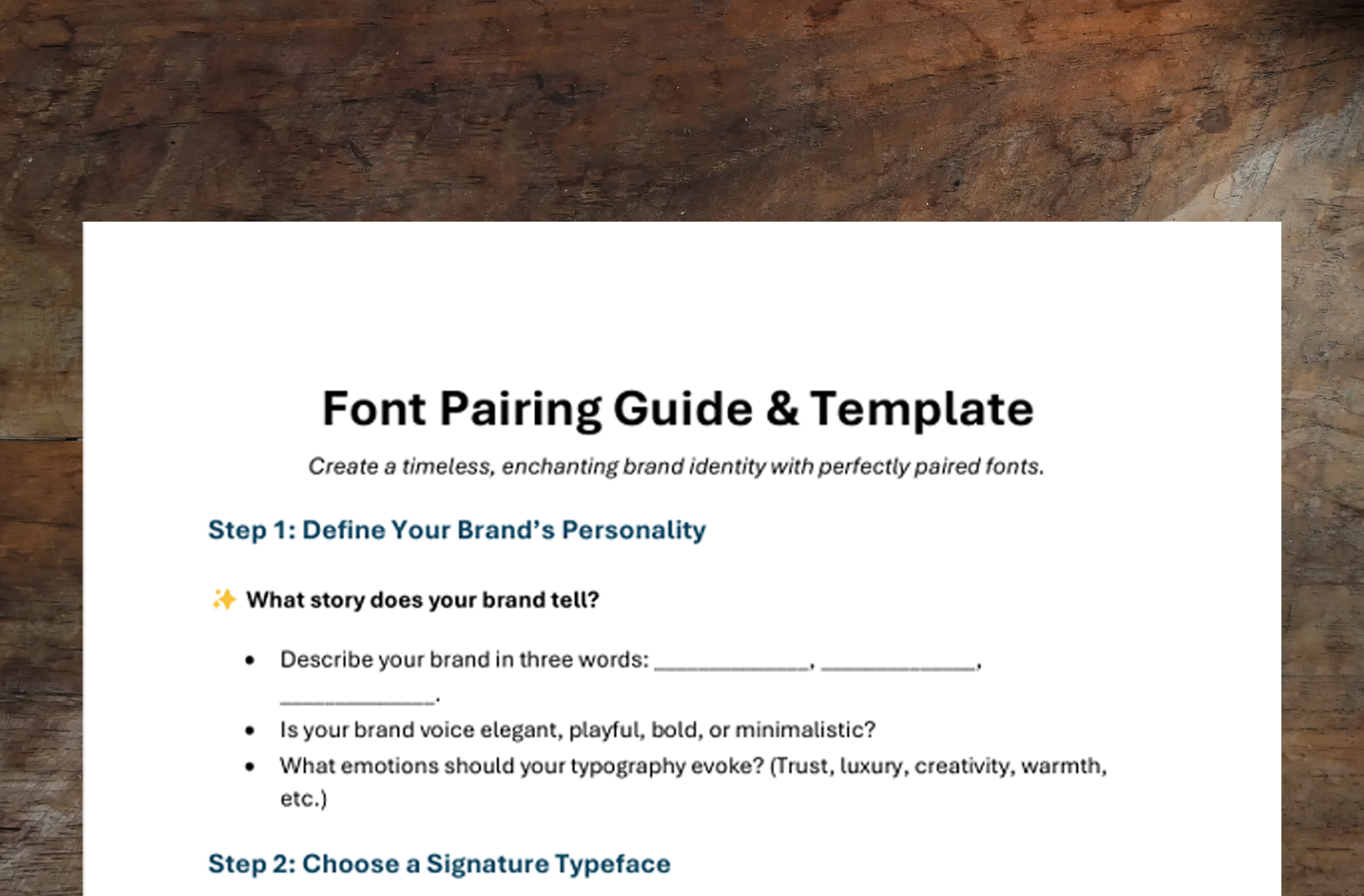 Magic Manifesto - Font Pairing Guide & Template