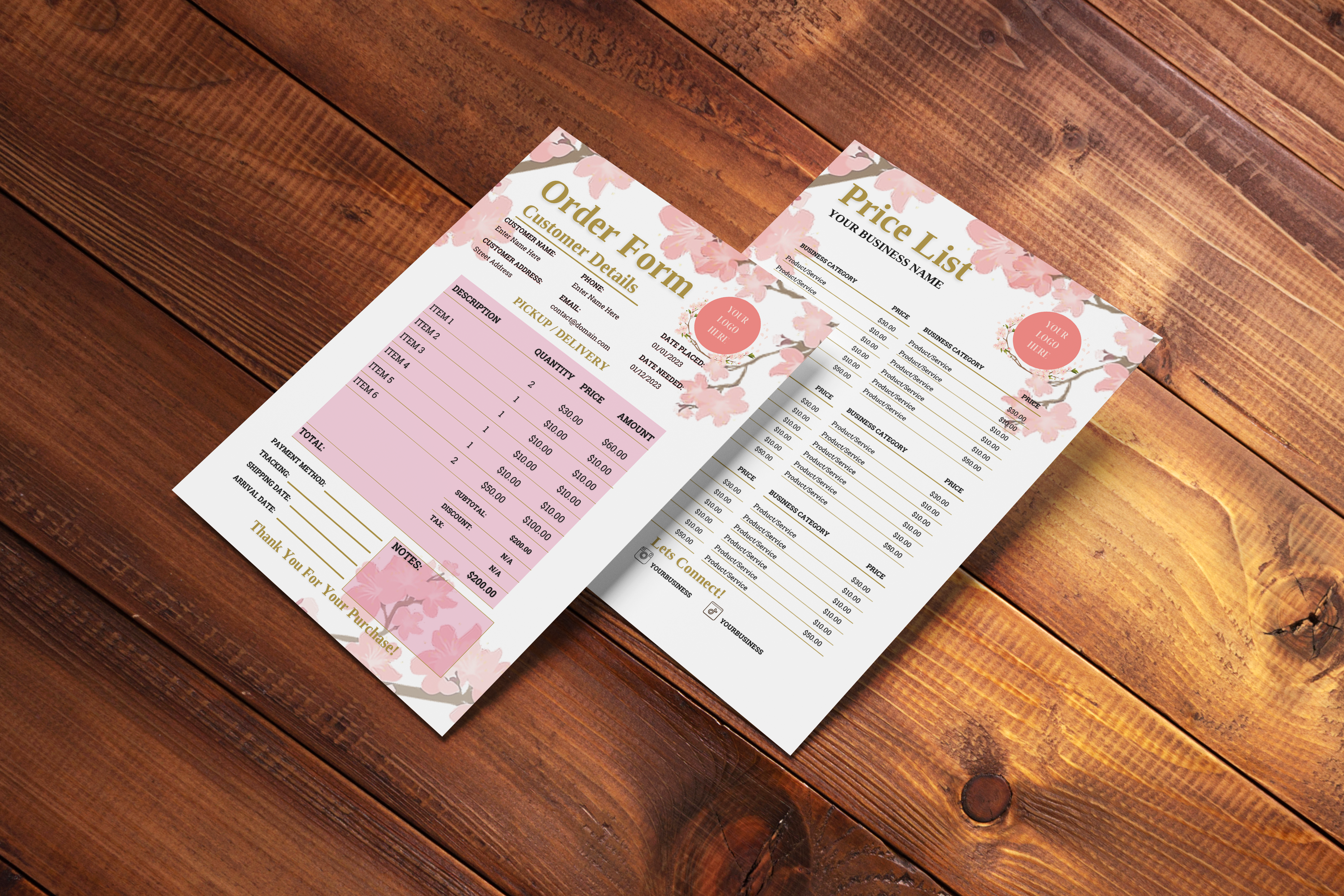 Floral Stationery Templates Bundle