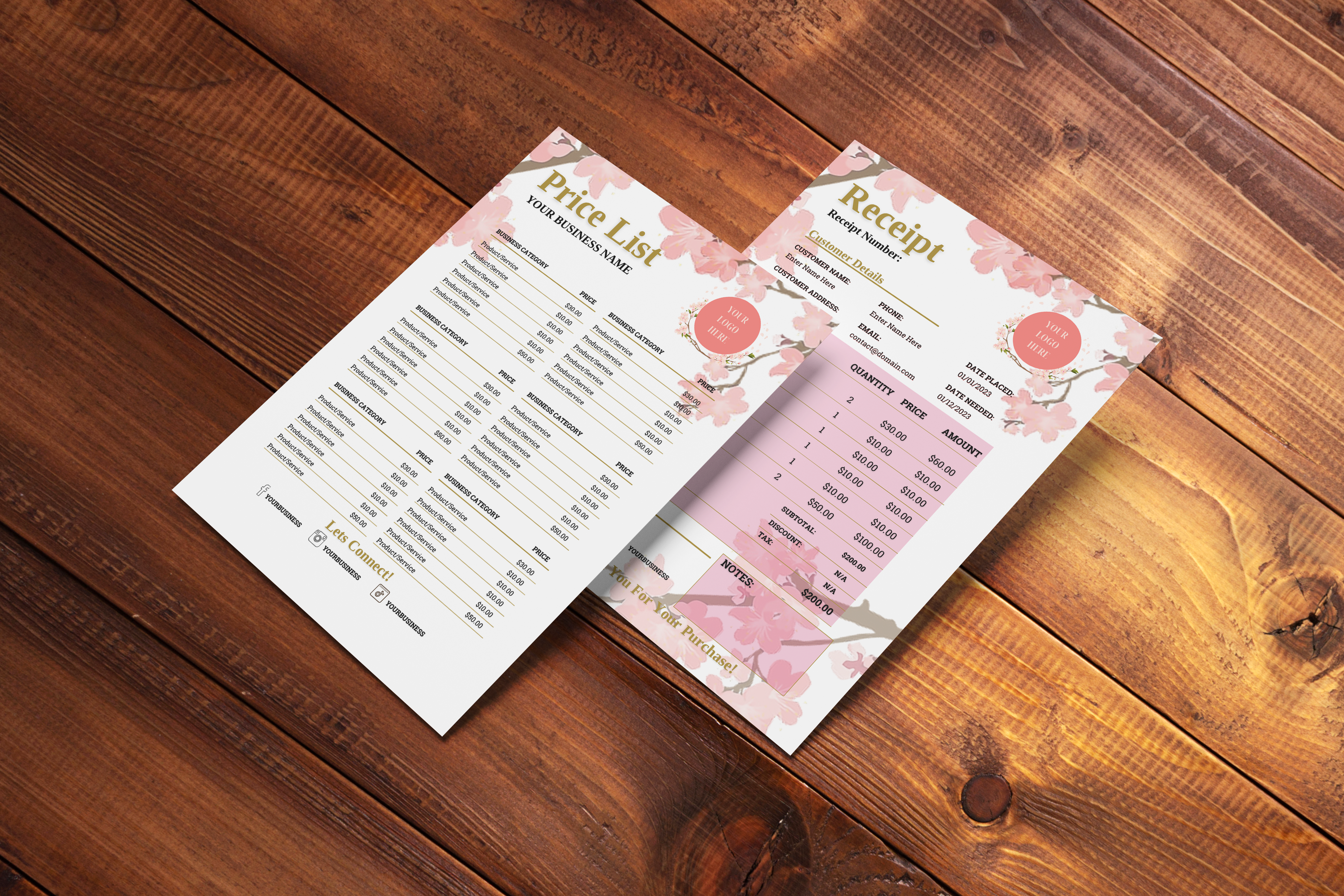 Floral Stationery Templates Bundle