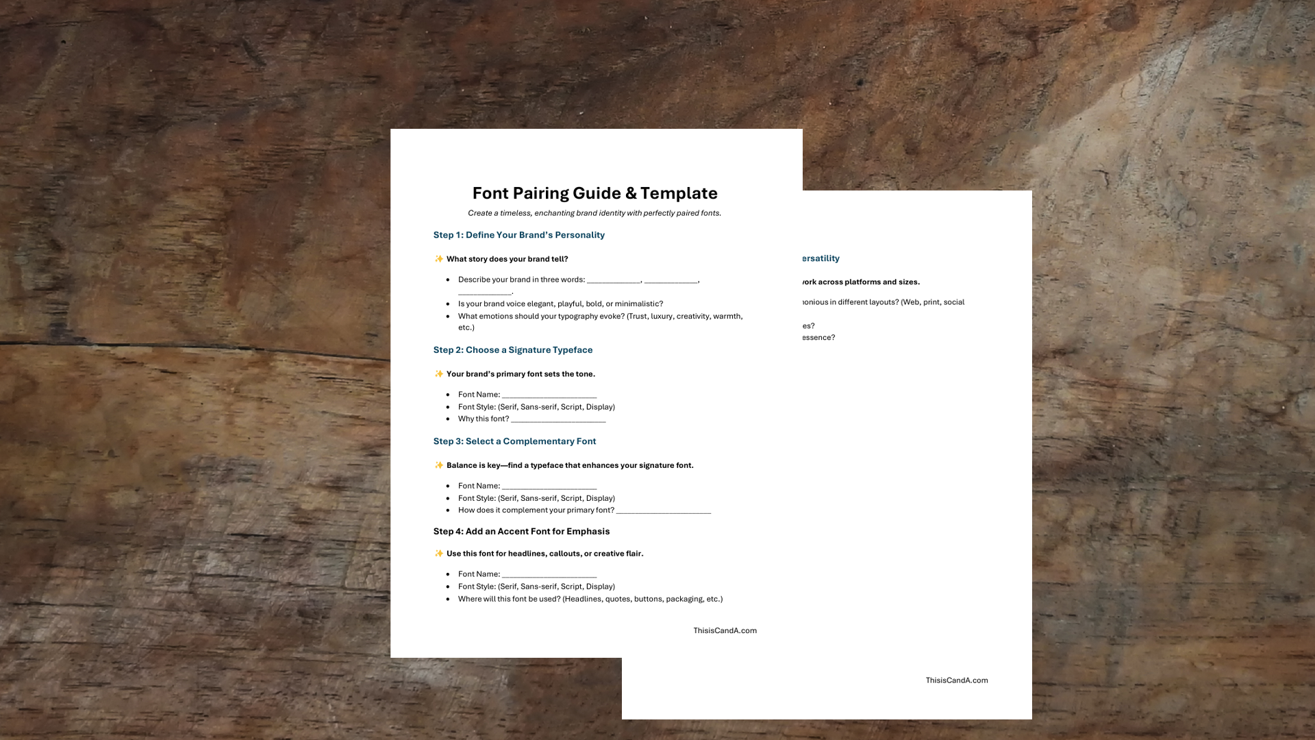 Magic Manifesto - Font Pairing Guide & Template