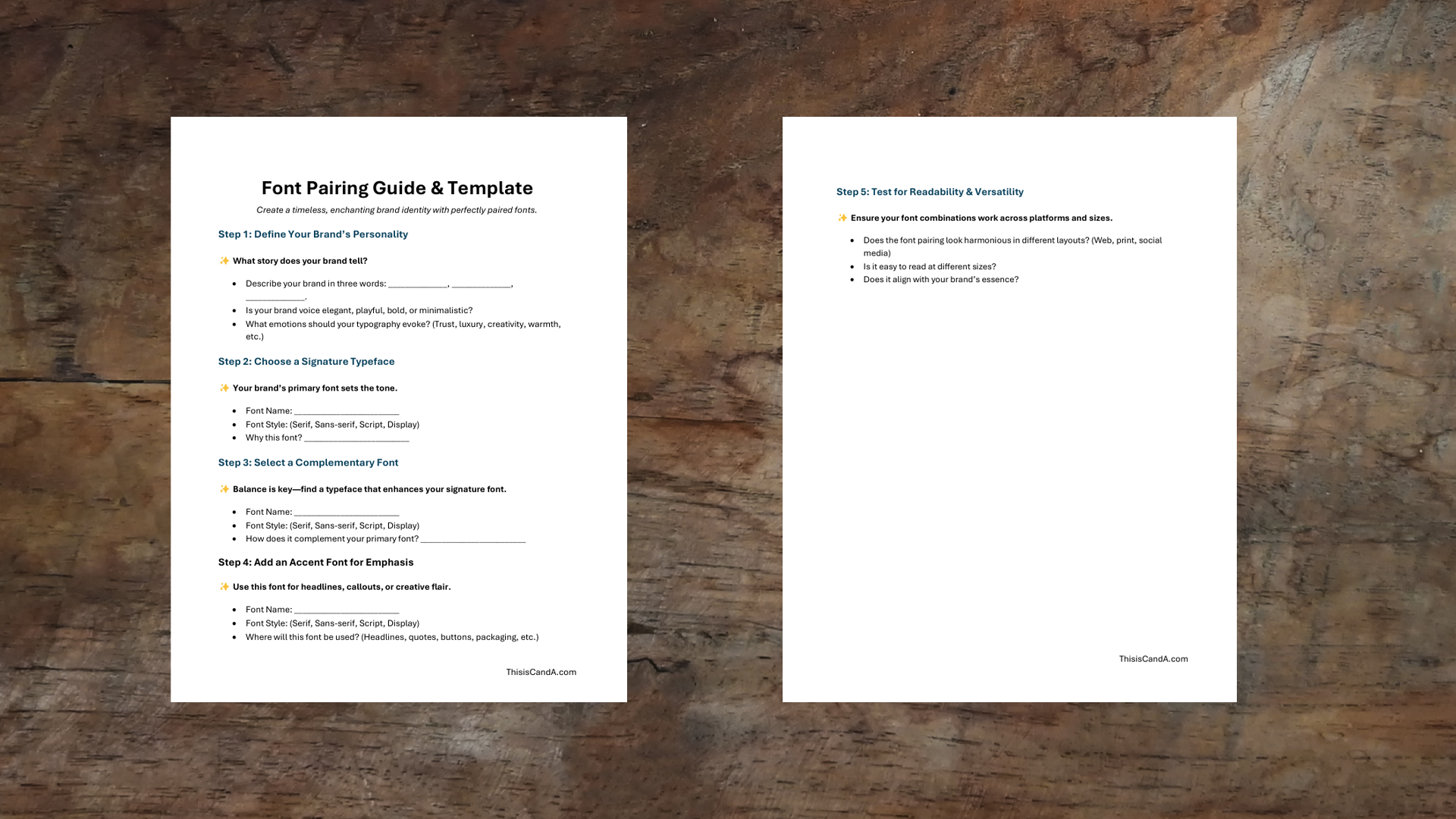 Magic Manifesto - Font Pairing Guide & Template