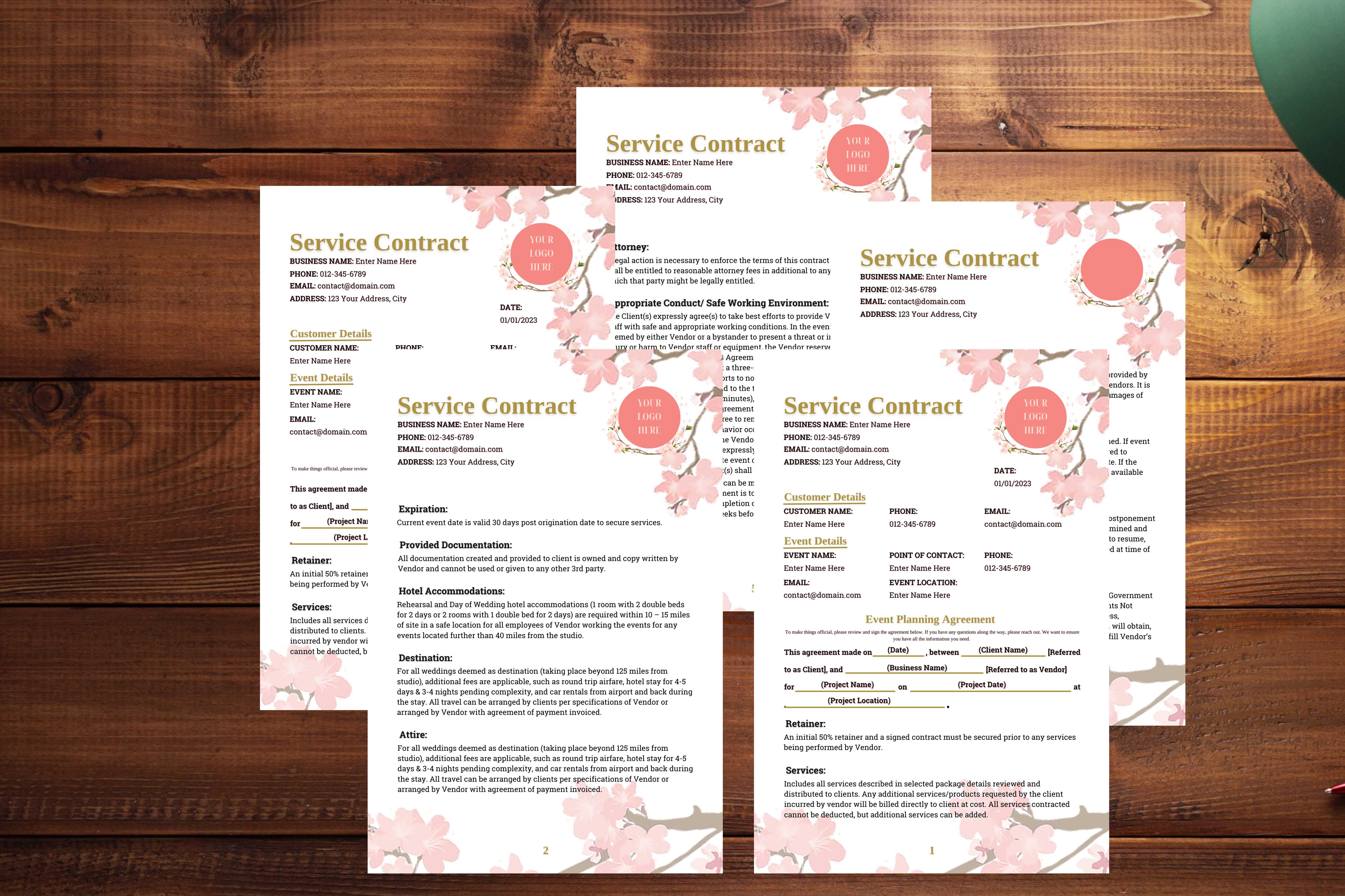 Floral Stationery Templates Bundle
