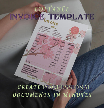 Event/Wedding Planner/Floral Invoice Template Word/Google Docs/PDF/PNG/Canva Marketing Small Business Billing Cute Custom Florist Order Form