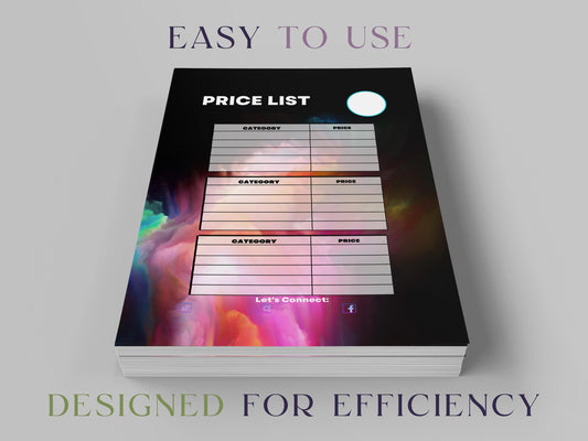 Pastel Rainbow Instagram Price List Template Editable Wholesale Line Sheet Template Small Business Forms To Do List Printable Quote Template