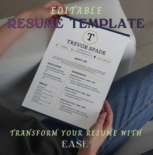 CV Template Word Google Docs Professional Creative Resume Template Word, Cover Letter & References, Modern Resume Template, Canva Resume