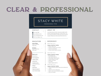 Professional Resume Template Bundle for MS Word, Google Docs & Canva